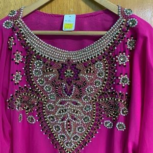NWT Fuchsia Beaded Kaftan XL